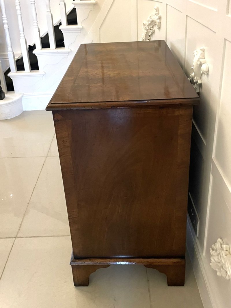 Antique Quality Burr Walnut Chest of Four Drawers with Brushing Slide - Image 6